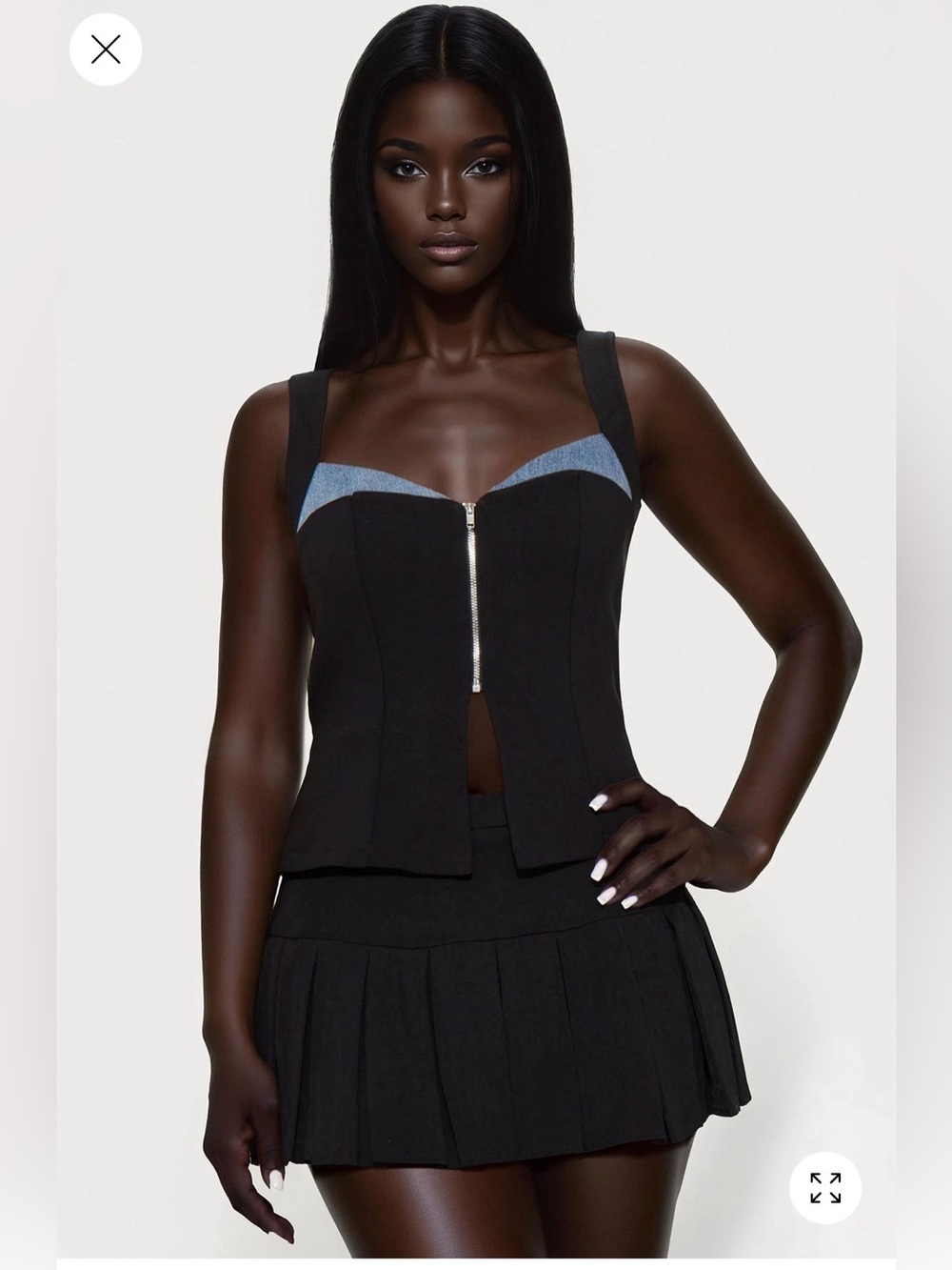 Always Moody Contrast Denim Vest